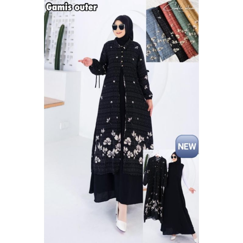gamis outer/dress outer/pakaian wanita/gamis/outer/pakaian muslimah
