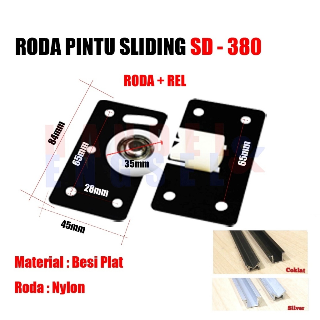 Roda Lemari Sliding SD 380 + Rel Lemari Sliding SD 380