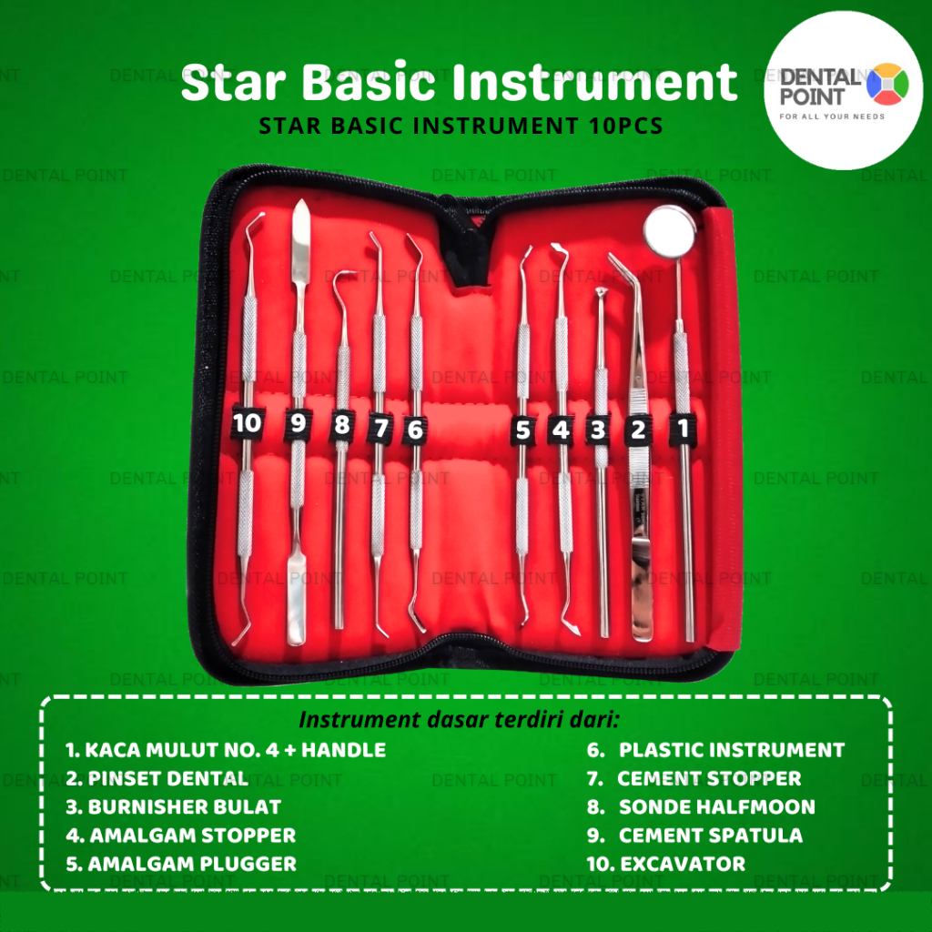 STAR Diagnostic Set Instrument Dental 10 pcs (Basic Instrumen Dasar) / Diagnostic Kit / Set Diagnost