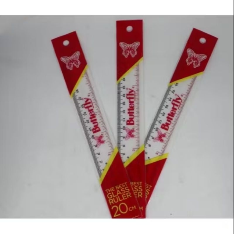 

(100 Pak) Penggaris Butterfly 20 CM Kartonan