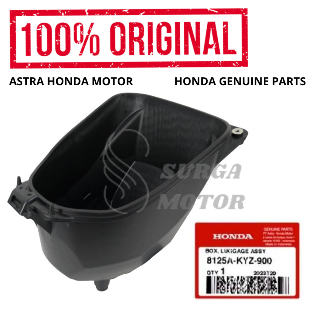 Box Bagasi Bawah Jok Supra X 125 Helm in Karburator Original Honda AHM 8125A-KYZ-900 Bok Assy Luggag