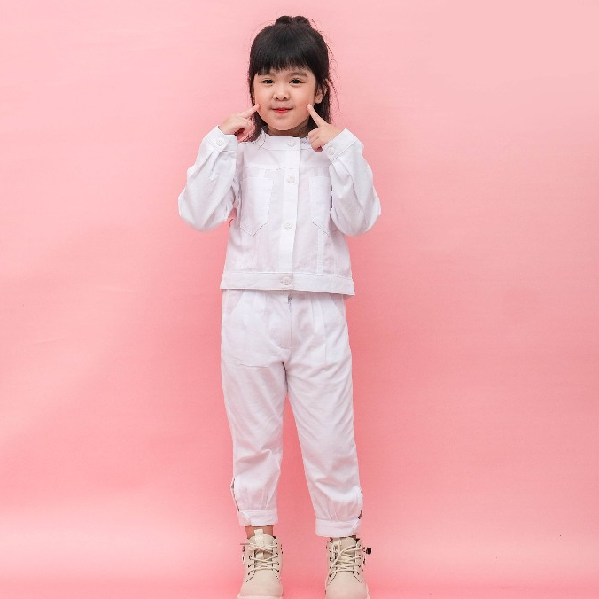 Little Glam Milly Pants Celana Putih Anak Perempuan Usia 2-13 Tahun Putih | Celana Jalan Jalan Cewek