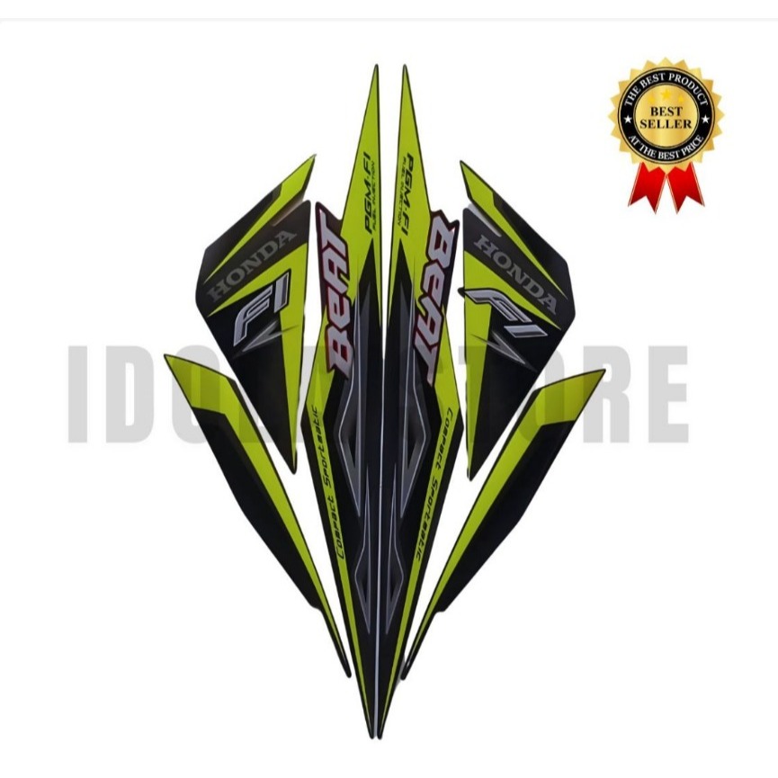 Sticker Striping Motor Honda Beat Combi 2014 Beat samba Fi Hijau list body motor beat Samba Fi 2014