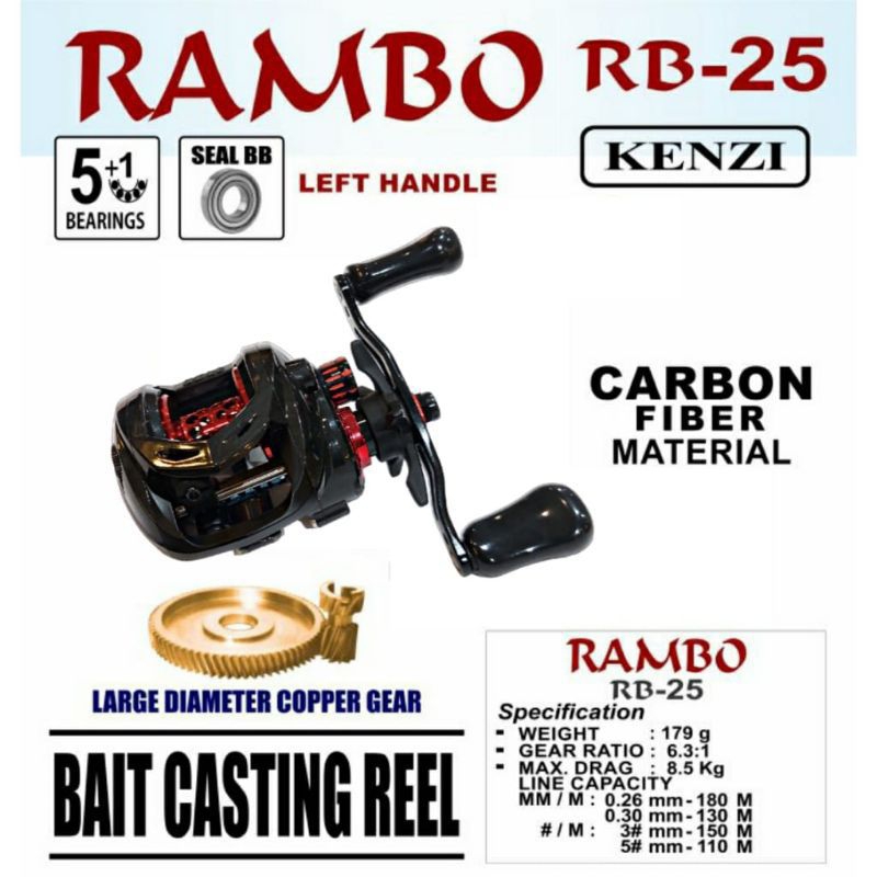 Reel BC Kenzi Rambo RB-25 (Handle Kiri)