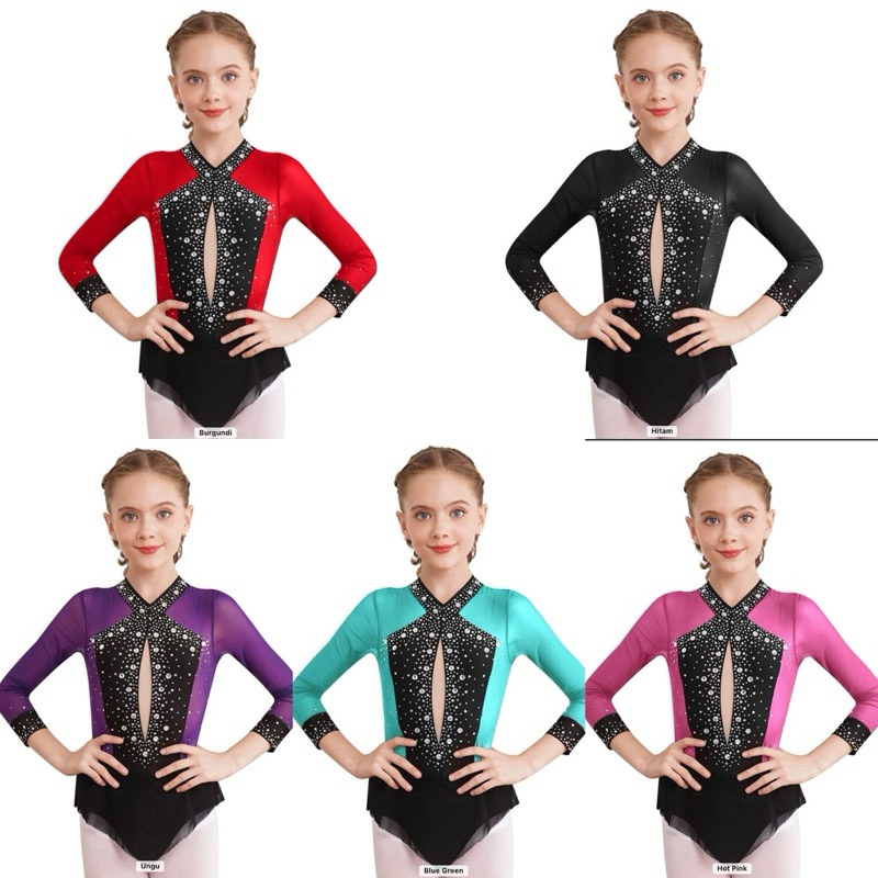 Gymnastic Leotard Baju Senam Anak Dance Ritmik Usia 5-16 tahun
