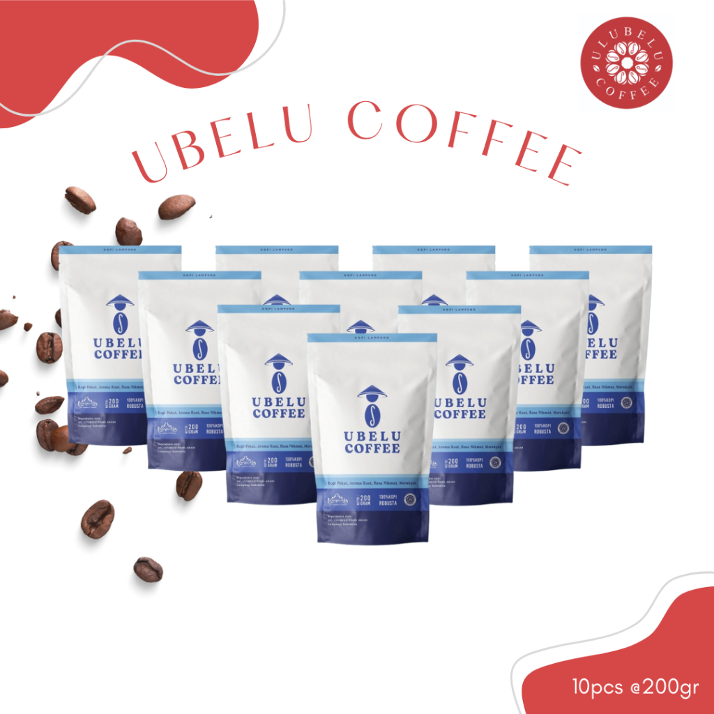 

PAKET 10pcs UBELU COFFEE 200GR Kopi Hitam/Kopi Lampung Asli