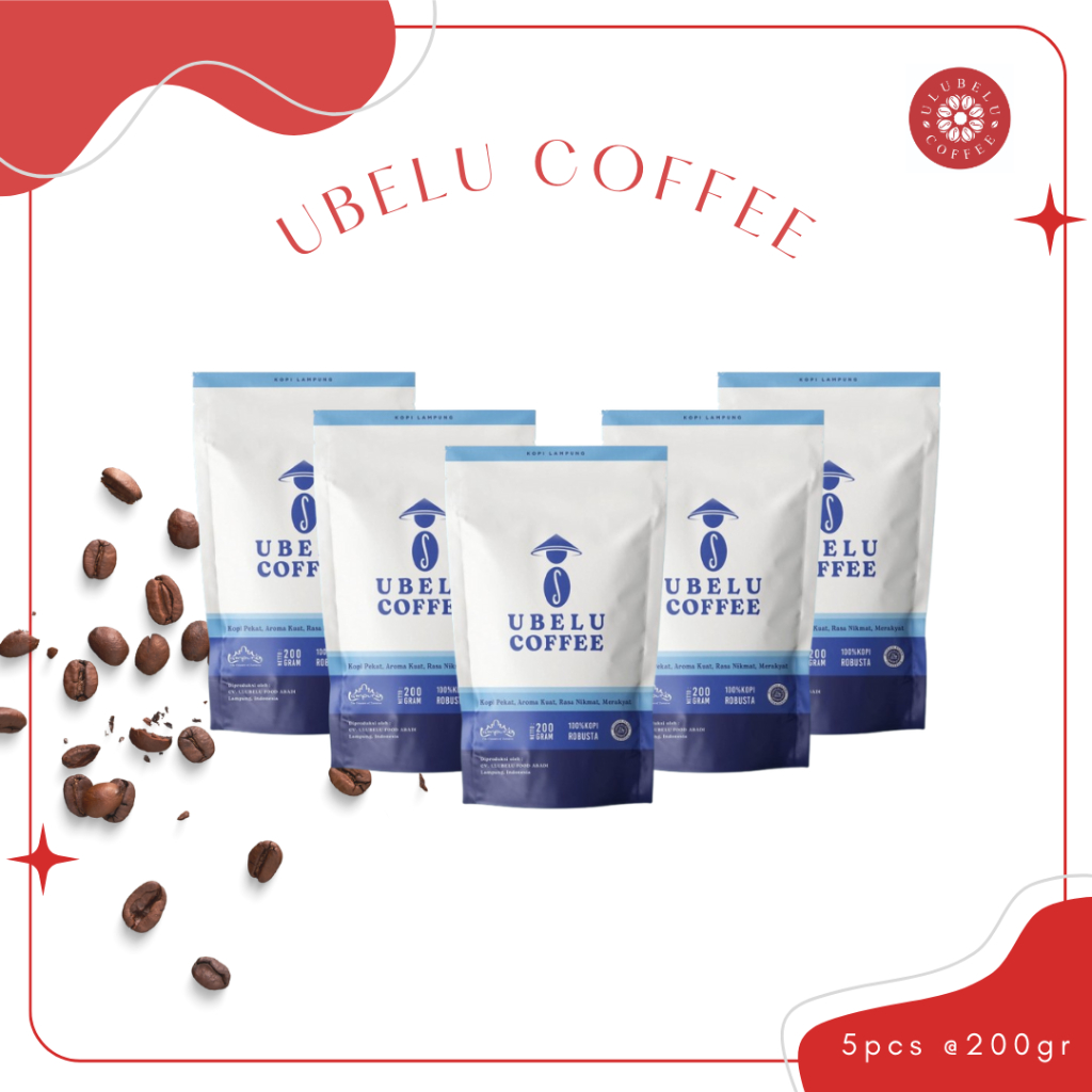 

Paket 5pcs Ubelu Coffee Kopi Hitam/Kopi Bubuk/Kopi Biji/Kopi Lampung Asli