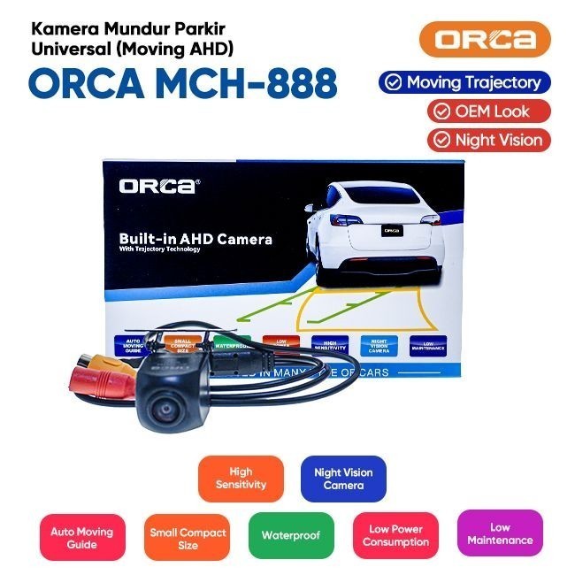 Kamera Dash Cam Orca ORCA-100 2.4 Inch LCD 32GB MicroSD Kamera Depan dan Belakang 1080p