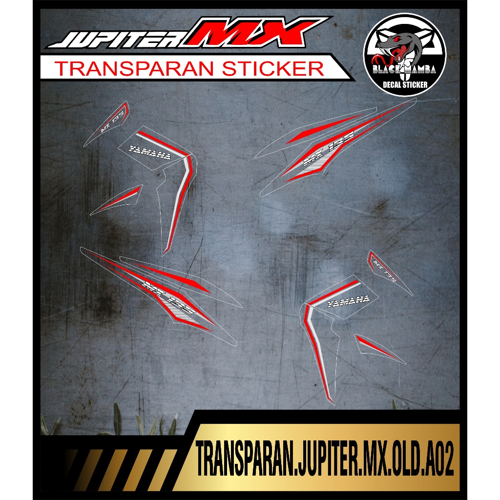 Striping  TRANSPARAN JUPITER MX OLD STICKER TRANSPARAN YAMAHA JUPITER MX OLD code A02