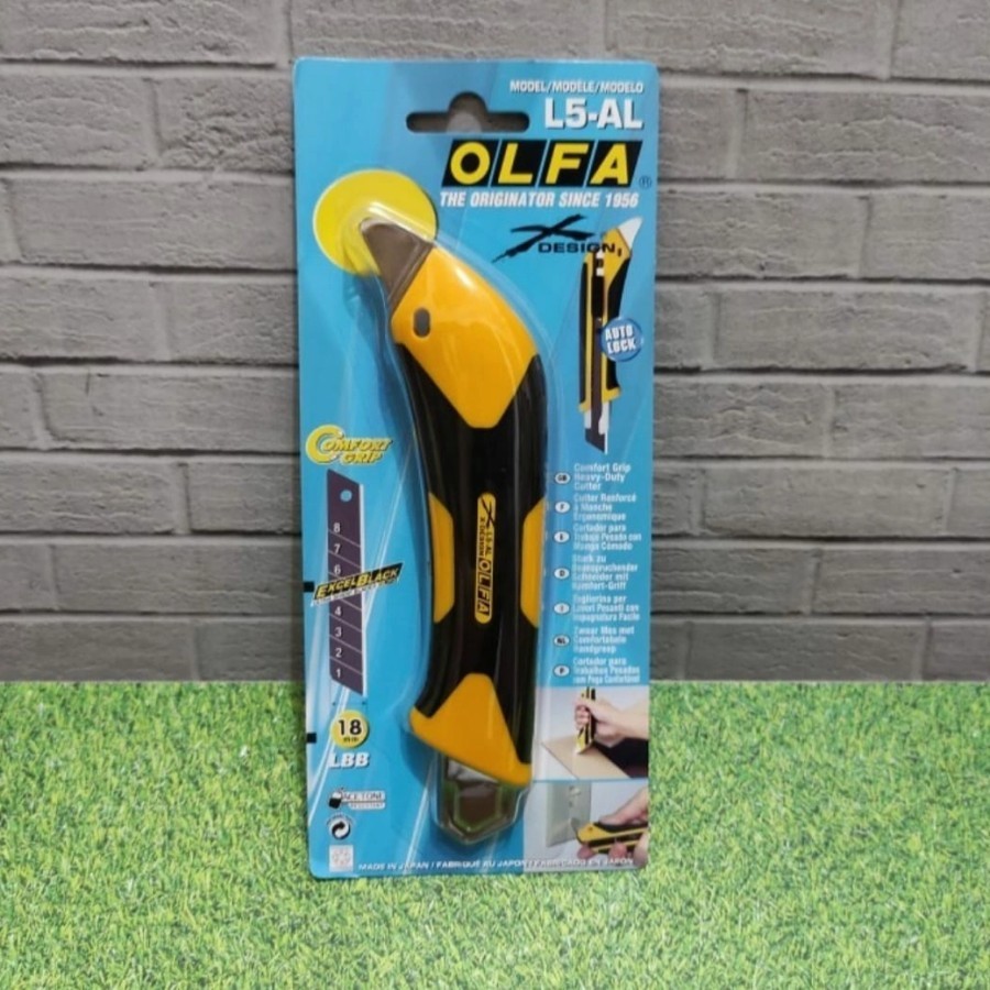 

OLFA L-5-AL Pisau Cutter 18mm L5-AL Snap-Off Blade Heavy Duty Knife 18 mm