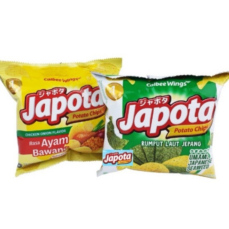 

VNS SNACK JAPOTA POTATO CHIPS 14 GRAM CHIKEN ONION FLAVOR & UMAMI JAPANESE SEAWEED RUMPUT LAUT