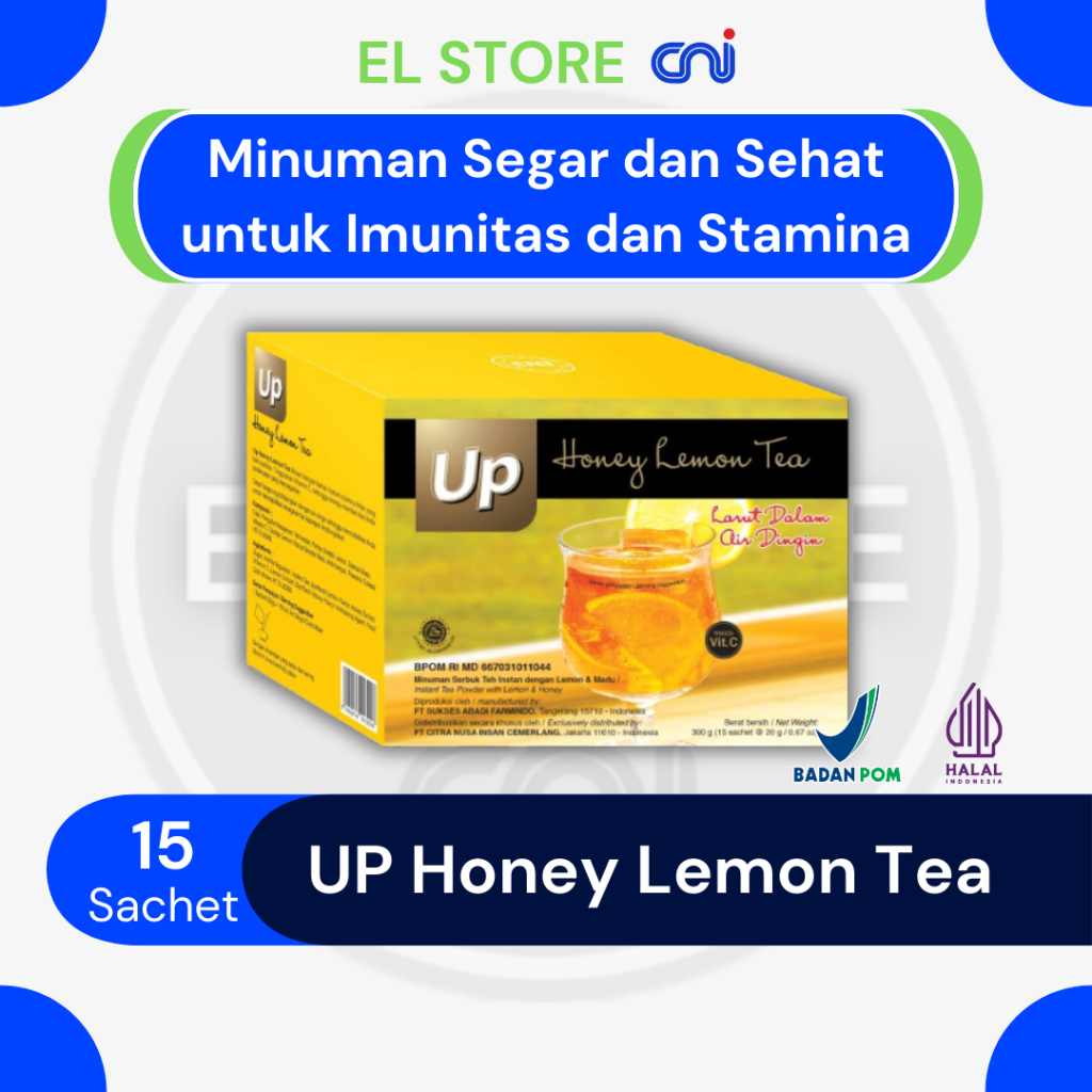 

CNI Up Honey Lemon Tea 15 Sachet Teh Segar Untuk Daya Tahan Tubuh dan Stamina