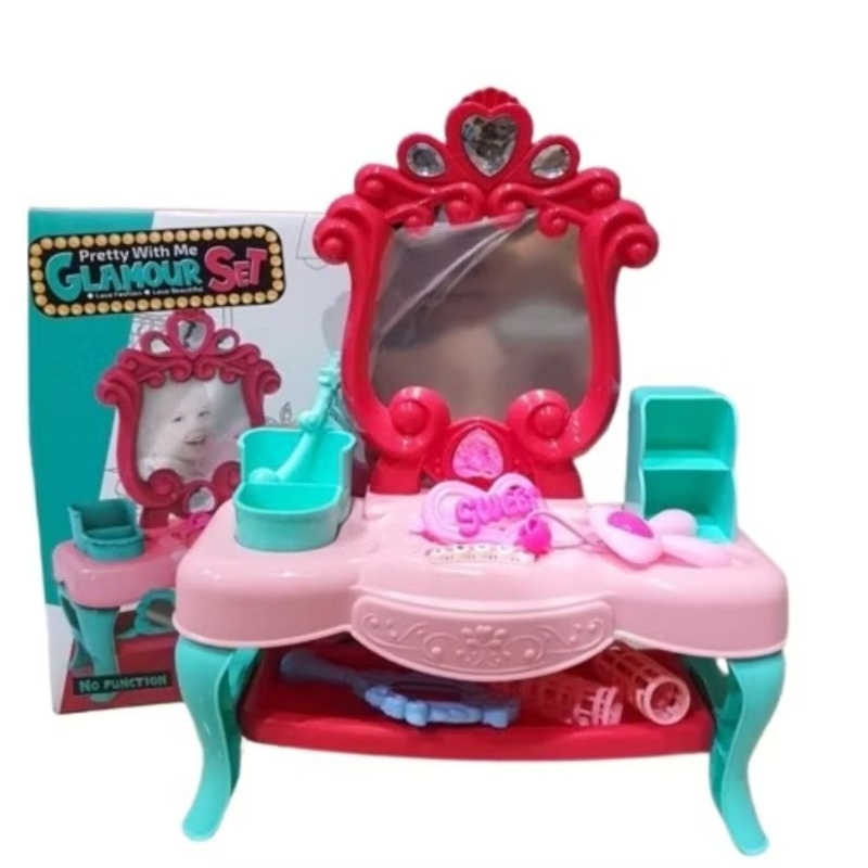 Mainan Make Up Kosmetik Meja Cermin Rias Mainan Meja Rias Kosmetik Make up Mainan Anak Perempuan