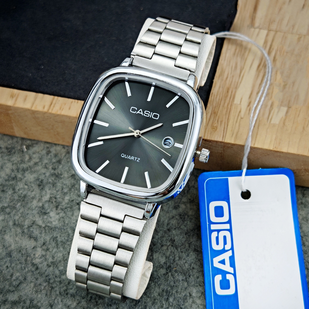 Jam Tangan Pria Casio Waterproof Date Stainless Steel Quartz A138 LTP-E117D Fashion Kasual untuk Pel