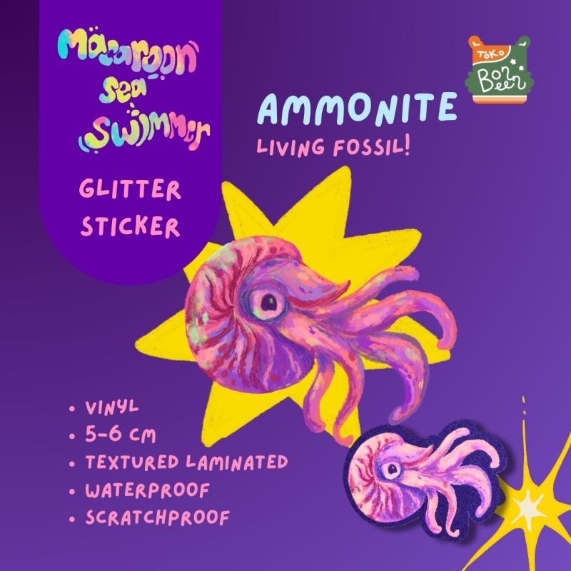 

Sticker Ammonite Diecut Toko Bonbeen Macaroon Sea Swimmer Stiker Series