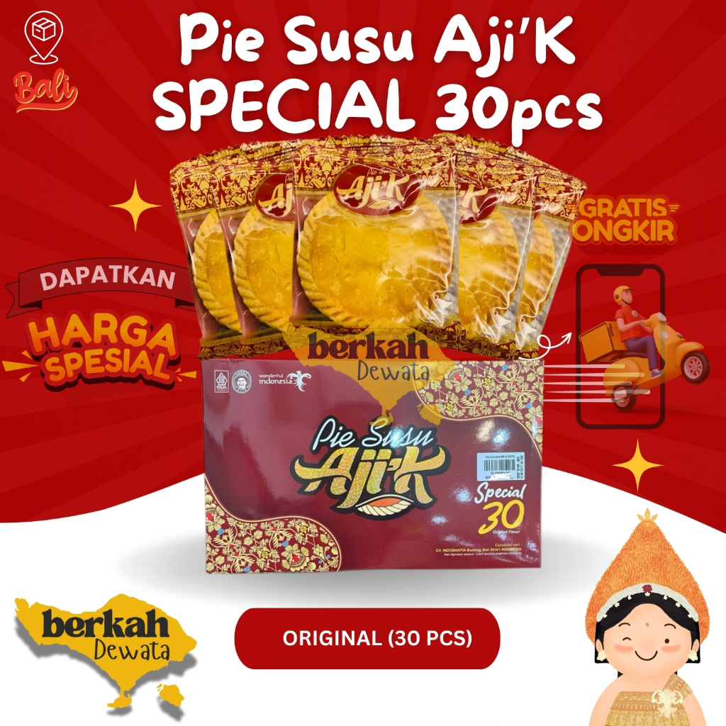 

Pie Susu Ajik Krisna Special Asli Bali 30 pcs (Original) Oleh Oleh Khas Bali Asli