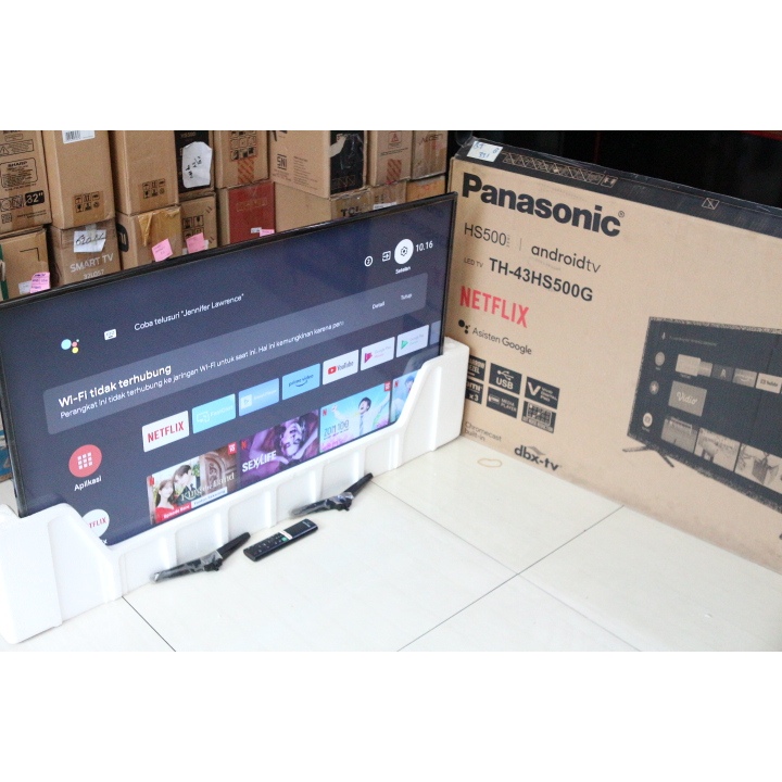TV LED ANDROID TV PANASONIC 43IN FULL HD BARANG ISTIMEWA GARANSI 331G free packing kayu