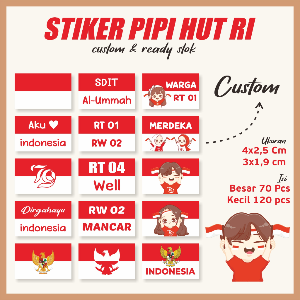 

[Custom] Stiker Pipi Bendera Merah Puti Kemerdekaan HUT RI part 2