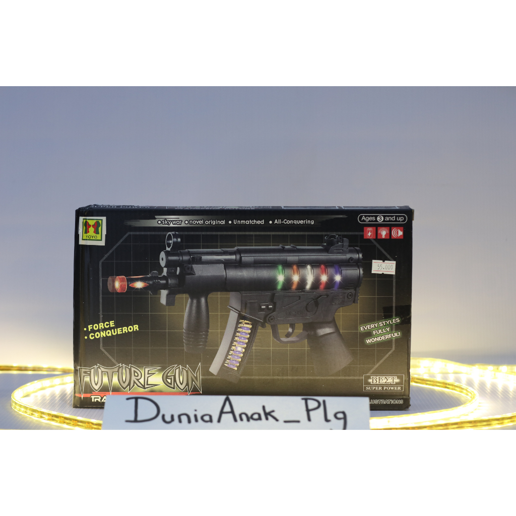 Mainan Anak P1stoL Ada Suara Tembakan Bergetar Lampu Warna dan Bagian Depan Maju Mundur / Future Gun