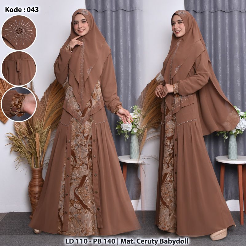 set syari/syari premium/gamis syari/pakaian muslimah/pakaian wanita