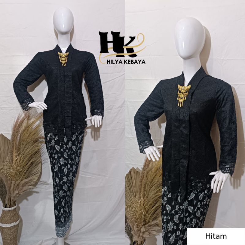 Setelan Kebaya Brukat Floy Kartini Lengan Panjang Atasan  Kebaya Encim Kutubaru  Pesta Wisuda kondan
