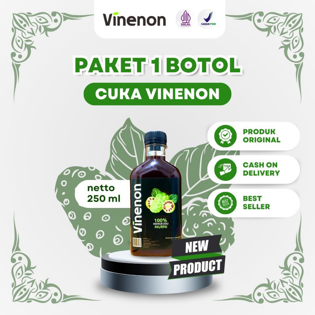 

VINENON Cuka Mengkudu 100% Murni - Ampuh Atasi Batu Ginjal - Sakit Pinggang dan Jantung - HALAL COD