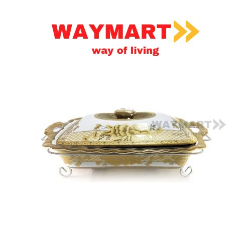 WAYMART - Prasmanan Kotak Panjang Motif Gemini Food Warmer Display Tempat Penyimpanan Makanan CR680 