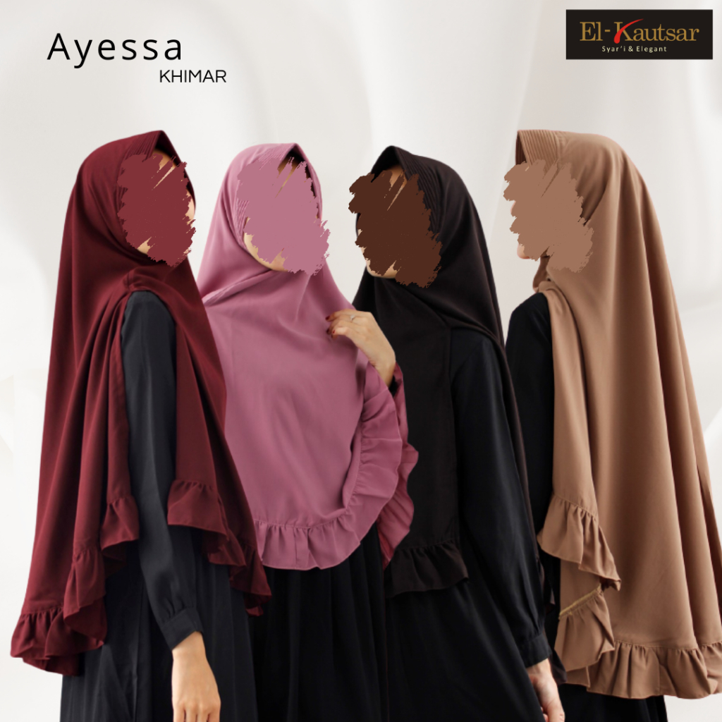 El Qibthy - Khimar Ayessa Minipad Hijab Bergo Syari Jilbab Remple Cantik Mini Pad Material Kain Wolf