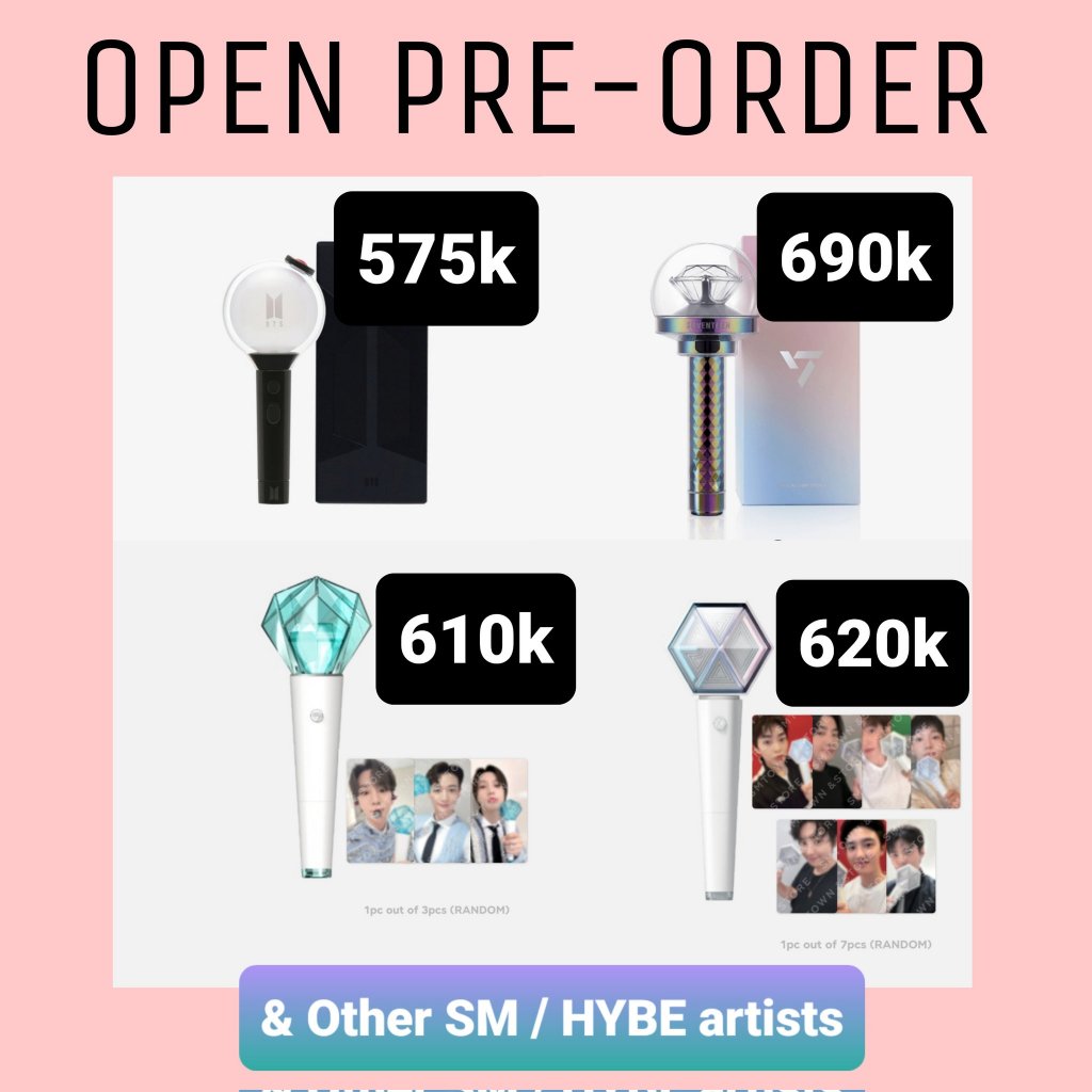 [PO] LIGHTSTICK SM & HYBE ARTISTS - SHINEE SHATING STAR, EXO ERIBONG V3, BTS ARMY BOMB MOTS SE, SEVE