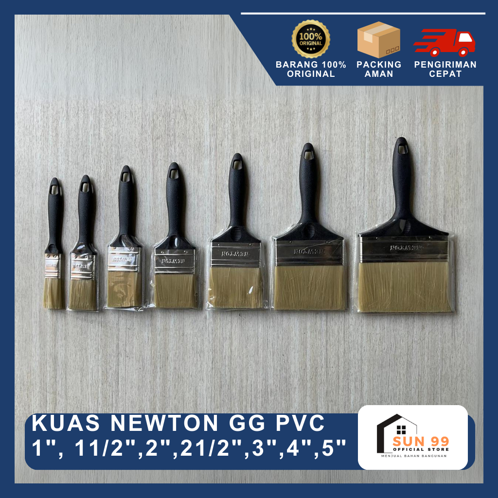 

Kuas Lukis Dinding Newton Gagang PVC 1 Inch - 5 Inch / Kuas Tukang / Kuas Cat Dinding Newton Gagang PVC / Kuas Newton Hitam