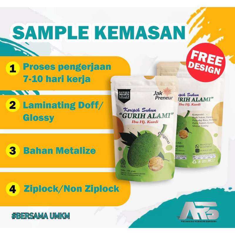 Contoh Sempel Kemasan Standing Pouch Custom Printing