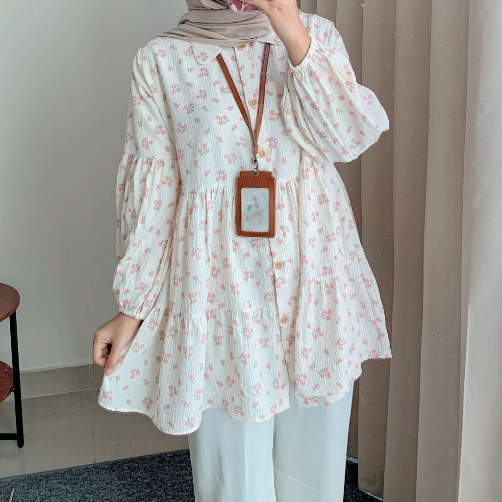 Dyandra Tunik | Tunik Bunga | Blouse Tunik | Atasan Wanita | Tunik Floral