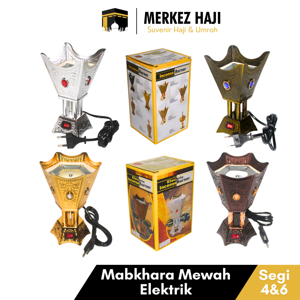 OK Mabkhara Mabkharah Listrik Prapen Tempat Wadah Bakar Bukhur Buhur Dupa Arab Mewah Elektrik