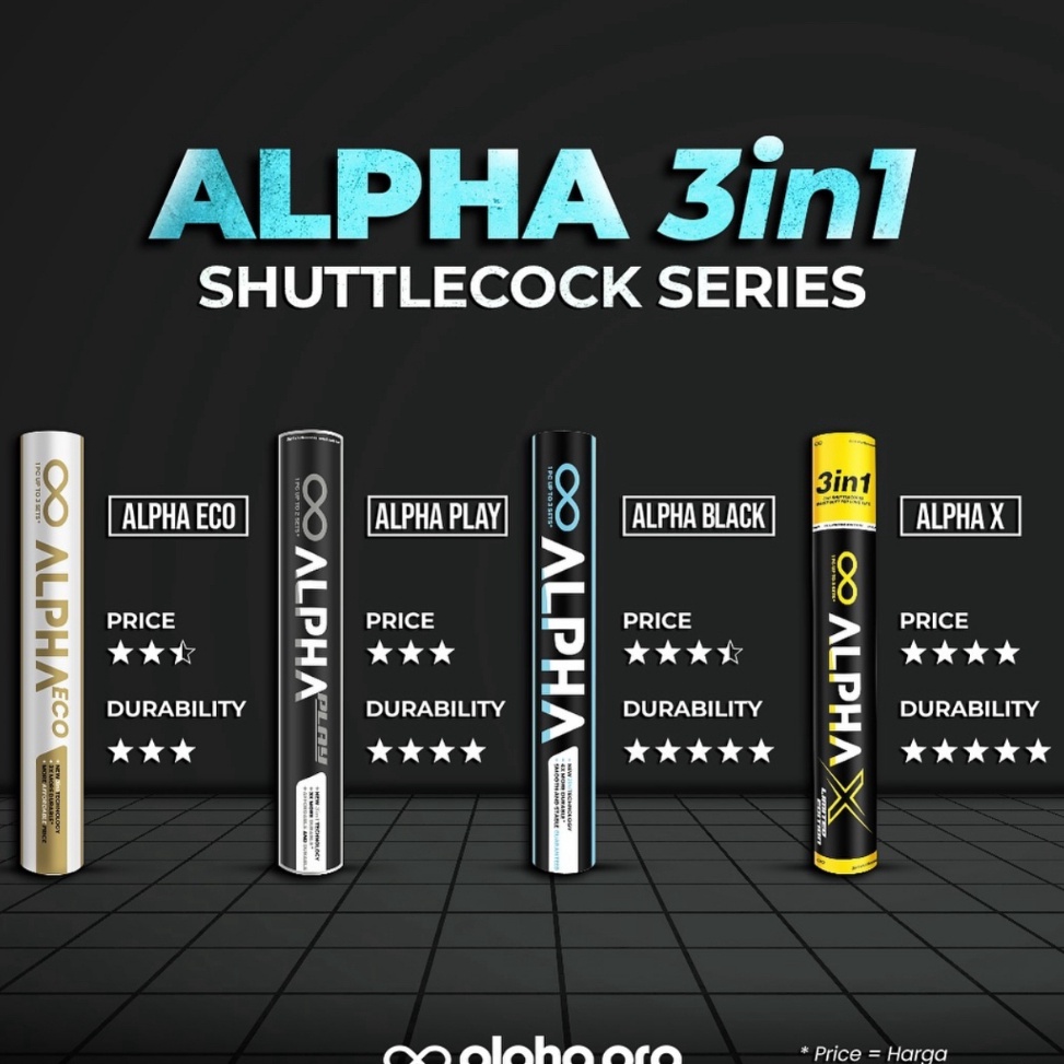 KODE F42K ALPHA 3 in 1 PRO ECO Speed 78 77 Shuttlecock Cock Kok Bola Bulu Tangkis Original
