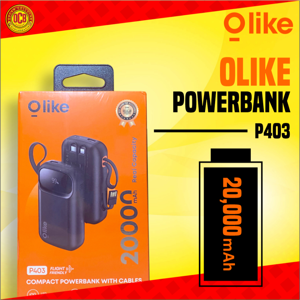 OLIKE Powerbank P403 20000mAh Smart Protection LED Display Safety Output Support USB Type-C and Ligh