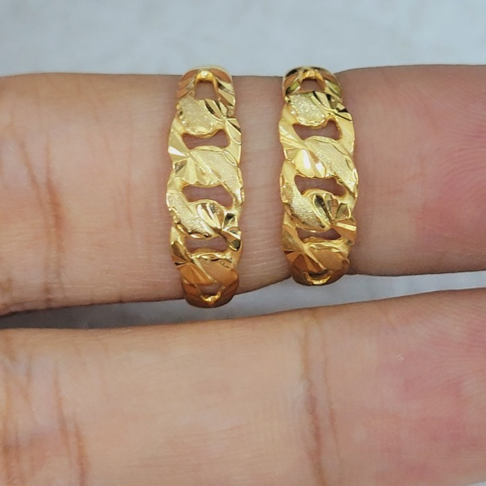 cincin model setengah rantai variasi emas 70 % 70% 700 16k