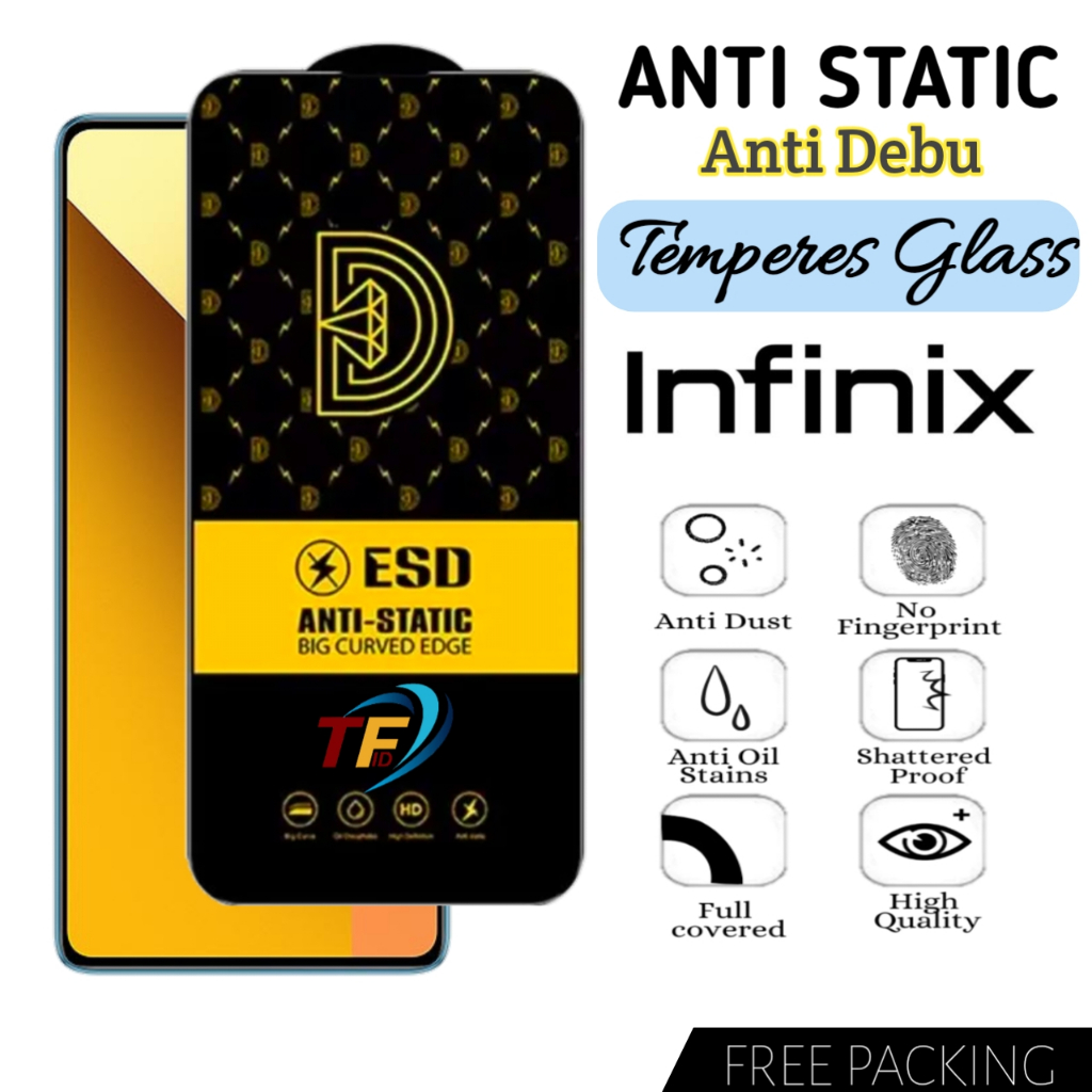 Tempered Glass Anti Static Infinix Hot 30i Hot 30i NFC Hot 30 Hot 30 Play Hot 30 P. NFC anti gores b
