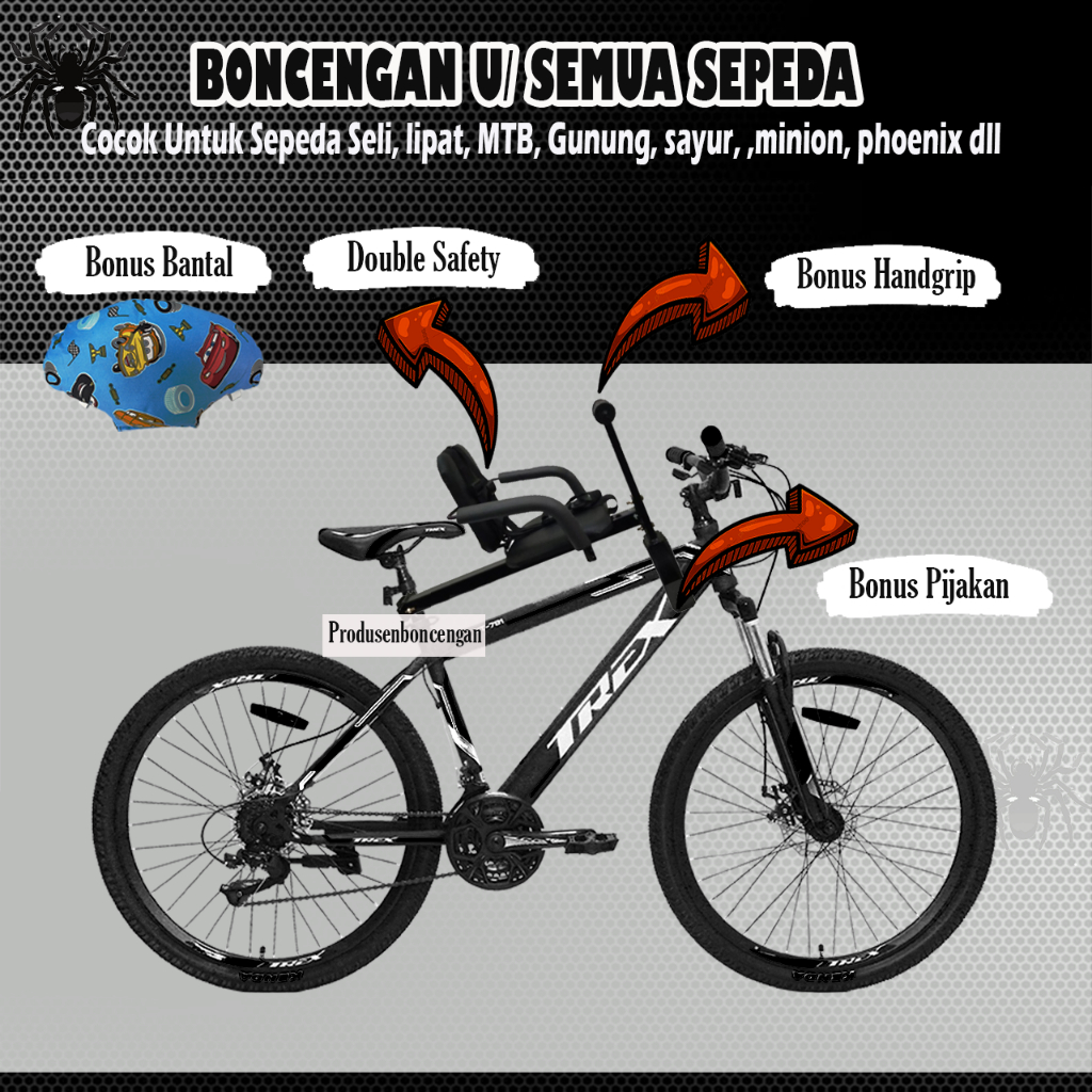 Boncengan Sepeda Lipat MTB Bonceng anak boncengan sepeda anak boncengan sepedah anak goncengan seped