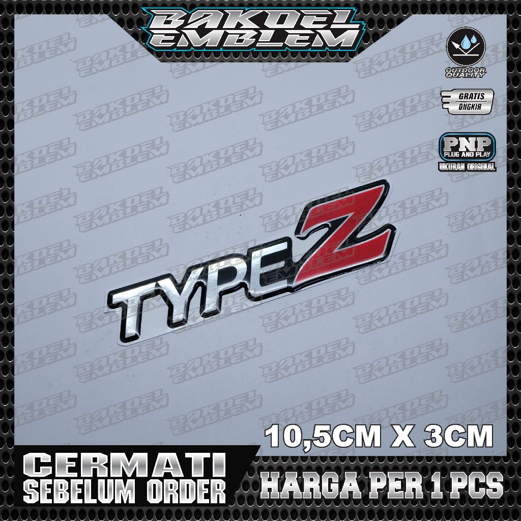Emblem timbul Type Z honda city / emblem honda city Type Z