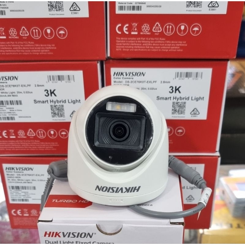 CAMERA CCTV COLORVU 5MP 3K HIKVISION DS-2CE76K0T-EXLPF DUAL LIGHT INDOOR
