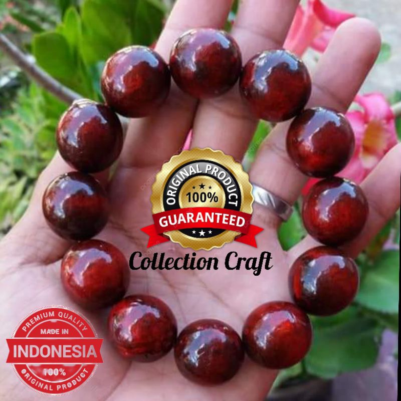 GELANG YUSER KESEHATAN AKAR BAHAR TALI ARUS ASLI MERAH DELIMA 18MM ORIGINAL