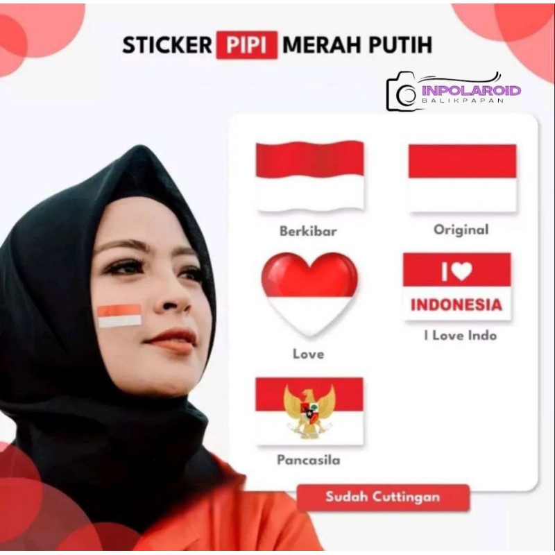 

Stiker Pipi Bendera Merah Putih 15 pcs/Stiker Pipi HUT RI