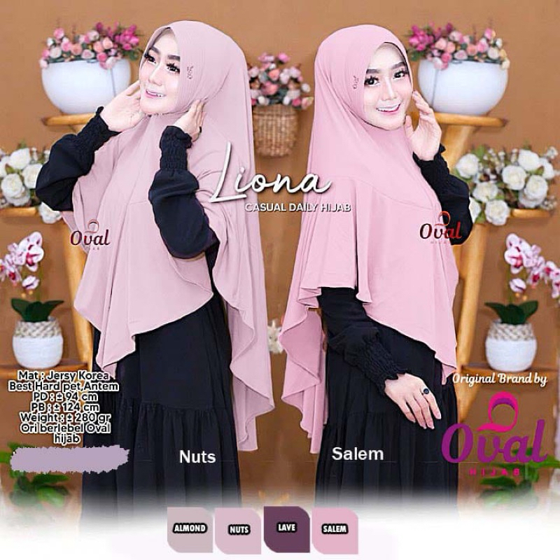 Liona Hijab Casual Original Oval Hijab Jersey Hijab Instan Original Oval Hijab