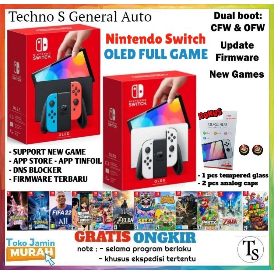 Nintendo Switch OLED Console Switch Oled NEON Red Blue White Full Game