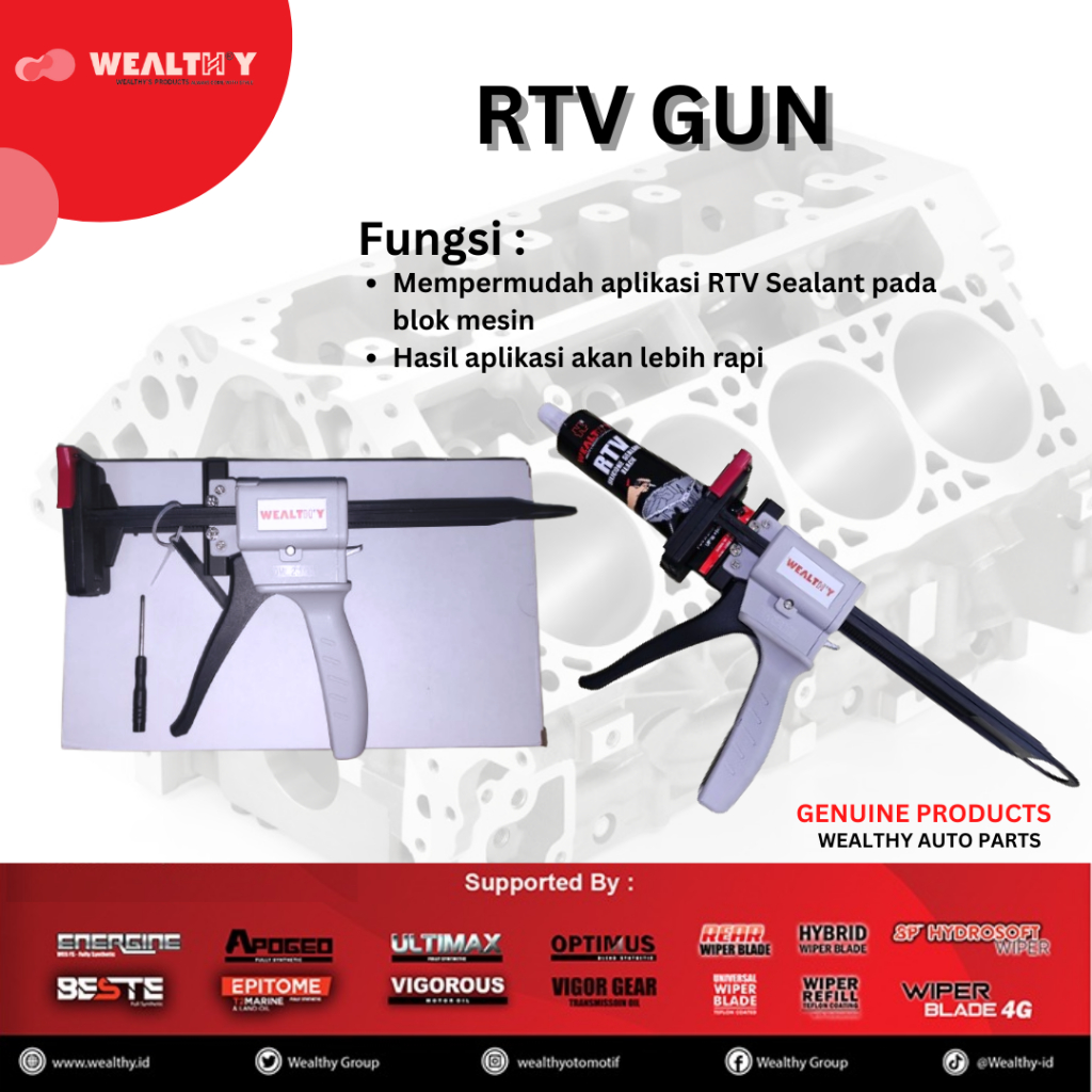 Wealthy RTV Gun | RTV Sealant Gun | Alat untuk Aplikasi RTV di Blok Mesin