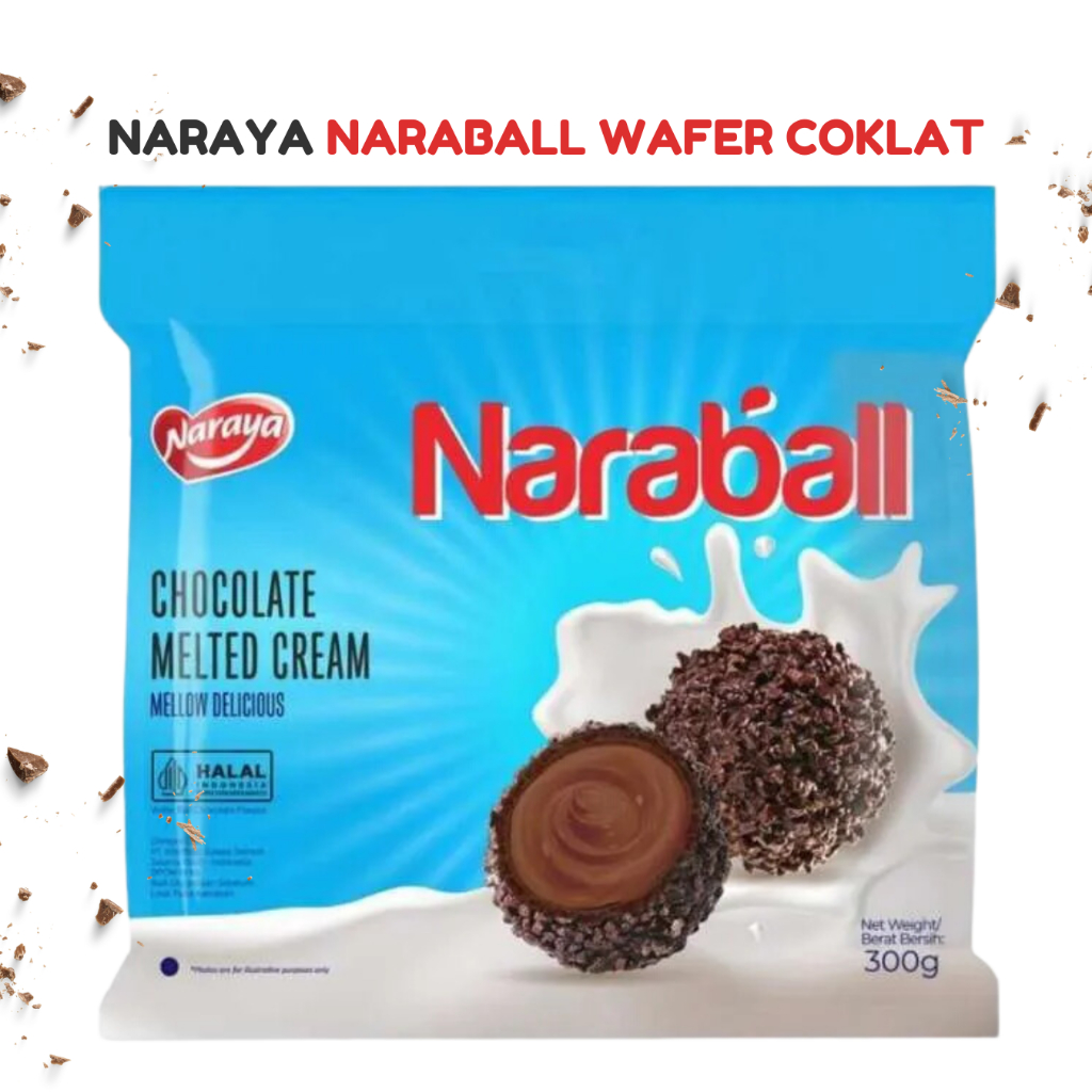 

Naraya Naraball Chocolate/ Wafer Salut Kukis Rasa Coklat 300g