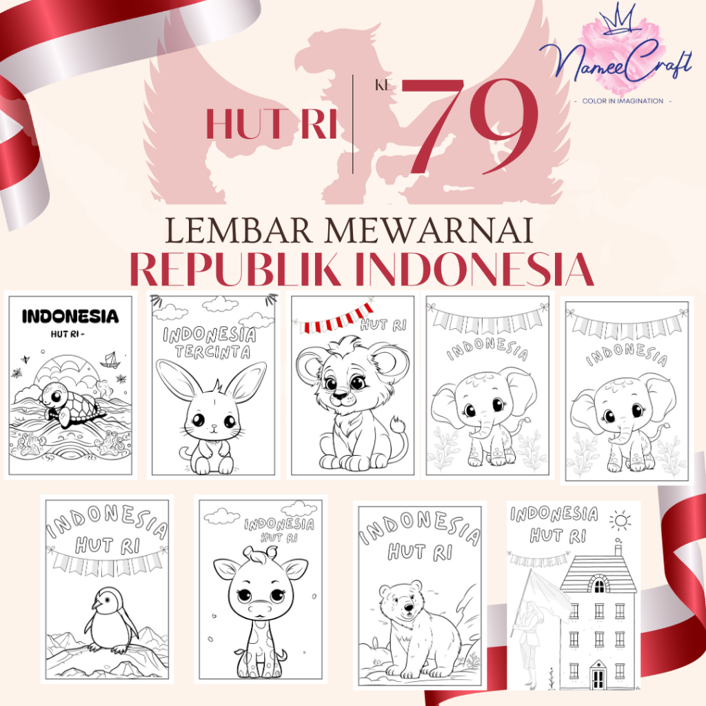 

KERTAS MEWARNAI HUT RI / KERTAS GAMBAR KEMERDEKAAN / TEMA KEMERDEKAAN / A4 / WORKSHEET / PAUD / TK / SD