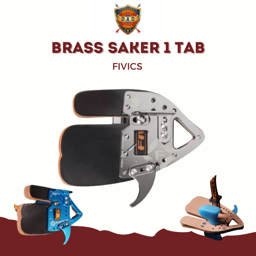 FIVICS BRASS SAKER 1 TAB / FINGER TAB FIVICS ORIGINAL / SAKER 1 BRASS TAB ARCHERY PREMIUM / PELINDUN