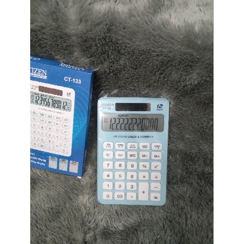 

kalkulator citizen 12 digit warna ct-133/calculator check & correct citizen CT -133 warna menarik 12 digit