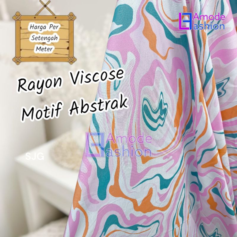 Kain Rayon Viscose Motif Abstrak